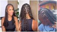 Lady left with funny-looking braids after style recreation goes wrong; Netizen applaud hairstylist for doing her best