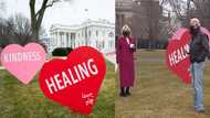 POTUS and FLOTUS Decorate White House Lawn with Hearts for Valentines Day