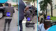 Appiah Stadium kneels on a wet floor and chases Otumfuo’s convoy during encounter at Kempinski
