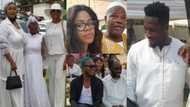 Asamoah Gyan, Empress Gifty, other stars storm funeral of Mzbel's father; emotional video pops up