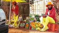 “Best Hustler”: Many wowed as young man dresses in stylish outfit to sell his veggies by the roadside