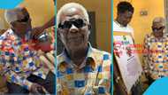 Veteran actor Paa George resurfaces in public, receives big honour in a video