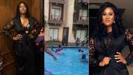 Abena Korkor causes a 'storm' as she shows off her beauty in wild swimming pool video, fans scream