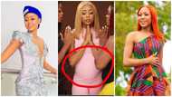 "Banku baby" - Fans mock Akuapem Poloo after she said baby bump photo was as a result of eating banku and okro