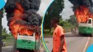 Bus carrying student-athletes for Interco engulfed by serious fire at Akatsi, occupants escape unhurt