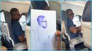 Talented Ghanaian artist draws passenger aboard a plane, his reaction evokes joy