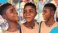 Ghanaian lady looks unrecognisable after getting a haircut and dying her hair, video drops