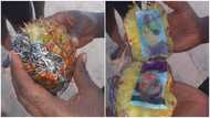 Nigerian finds tied photos of man and lady in pineapple on seashore, vows to open it for 3 days, shares photos