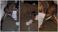 He looks cute: Little girl makes her dad up with paints while he sleeps, her make up skills in video wow many