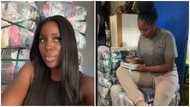 Ghanaian lady leaves Netherlands to sell second-hand clothes in Accra, video of her at work drops