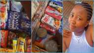 Ghanaian girl heads for SHS, fills chop box with canned fish and drinks: "Just for three weeks"