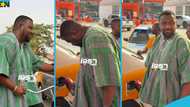 John Dumelo distributes free fuel to taxi drivers at Haatso: "MP papa paa"