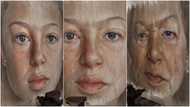 Artist makes artwork that changes from a beautiful girl to an old woman