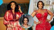 Serwaa Amihere puts one of her bosoms on display in an African print shirtdress, photos trend