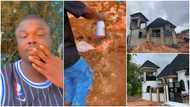 Man builds house with cement blocks, pours expensive drink on foundation, installs POP inside home