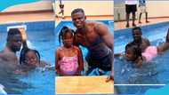 Freezy Macbones teaches his adorable lookalike daughter how to swim in video