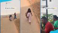 Mensah Sarbah Hall boys spot curvy lady from balcony, hype her
