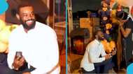 Friends cheer as Ghanaian man proposes to girlfriend in surprise engagement setup, video trends