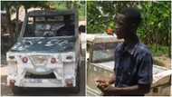 Obed Obeng Danso: 18-year-old GH boy builds car that moves from scraps; video surfaces