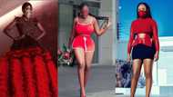 Nana Akua Addo flaunts her curves and fine legs in red-themed wear ahead of Val's Day