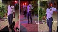 Security man with super energy displays dance moves to adults at a gathering, video sparks reactions