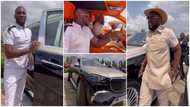 Despite @61: Kennedy Osei and Saahene arrive in style as they flaunt Maybach with orange interior