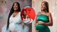 Ghanaian TikToker Asantewaa looks gorgeous in 5 elegant dresses for her pregnancy photoshoot