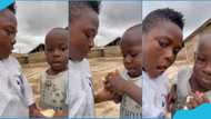 Yaw Dabo tries to bite bread from little boy's hands in funny video; peeps laugh