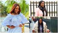 Ghanaian actress Jackie Appiah slays in a pink blazer and GH¢ 18600 Gucci Marmont shoulder bag