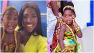 Fella Makafui's daughter Island Frimpong looks elegant in kente as she marks Cultural Day in school