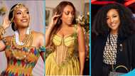 Joselyn Dumas impresses in a stylish mustard corset dress and blonde hairstyle for her 45th birthday shoot
