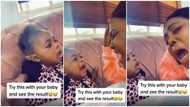 Baby was surprised: Video shows funny moment cute baby stopped crying after seeing her Nigerian mum outcry her