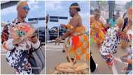 James Brown: Nigerian Comic Actor And Skit Maker Lands In Ghana; Gets Welcomed With Adowa Dance