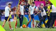 Security guard accidentally 'tackles' Morata during Spain's post-game celebration vs France - video