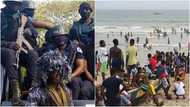 Police shut down Sakumono beach, chase out holiday revelers from the sea