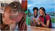 Emma please show us the way - Ghanaian men beg as lady writes man's name in her hair