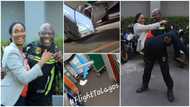 She's here: Beautiful Ivorian lady supporting & following UK-Lagos biker shares video as she arrives Lagos for him