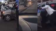 Driver 'fights' police officer and man; dangerously speeds off with them hanging on his car in video