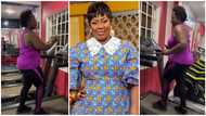 "Work and happiness" - Gifty Anti captured in video performing to Lasmid's 'Friday Night' song as she works out