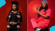 Young lady delights after graduating with nursing degree from university
