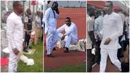 All is not well: Sad-looking Wontumi sits on the floor with his white kaftan as things get tough in NPP elections