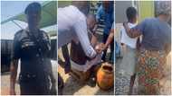 Ghanaian man sends his daughter to herbalist for money ritual; gets arrested by police in video