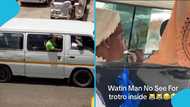 Woman brushes her teeth inside commercial vehicle: “Wetin Musa no see for trotro inside”