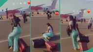 "Sorry sis": Lady falls on ground while doing video at airport, embarrassing clip trends