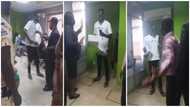 Man shouts at female banker, seizes bank equipment over a deduction to his account, video goes viral