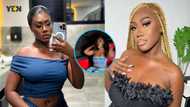 Ghanaian TikToker Hajia Bintu looks stunning in stylish denim outfits, poses inside her new Maybach car