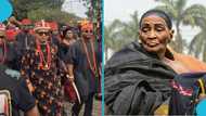 Self-proclaimed Igbo King commands attention with grand entrance at Asantehemaa’s funeral rites