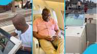 Ibrahim Mahama at peace as he goes on luxury boat cruise in video