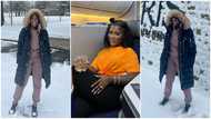 Fella Makafui: Actress enjoys time in snow in America, flaunts winter outfit in photos, many gush over her
