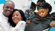 Heartbreaking scenes as late Omane Boamah's wife makes rare public appearance at his memorial lecture